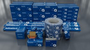 Some blue pipe product packaging