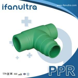 A Green PPR Reducing Tee (Molded, Butt-fusion)