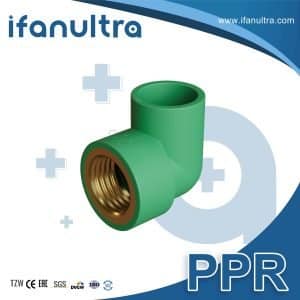 A Green PPR Transition Elbow (Female)