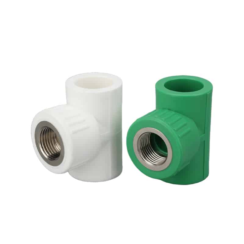 PPR female-thread tee fitting shown for a leak-free heat-fused branch connection