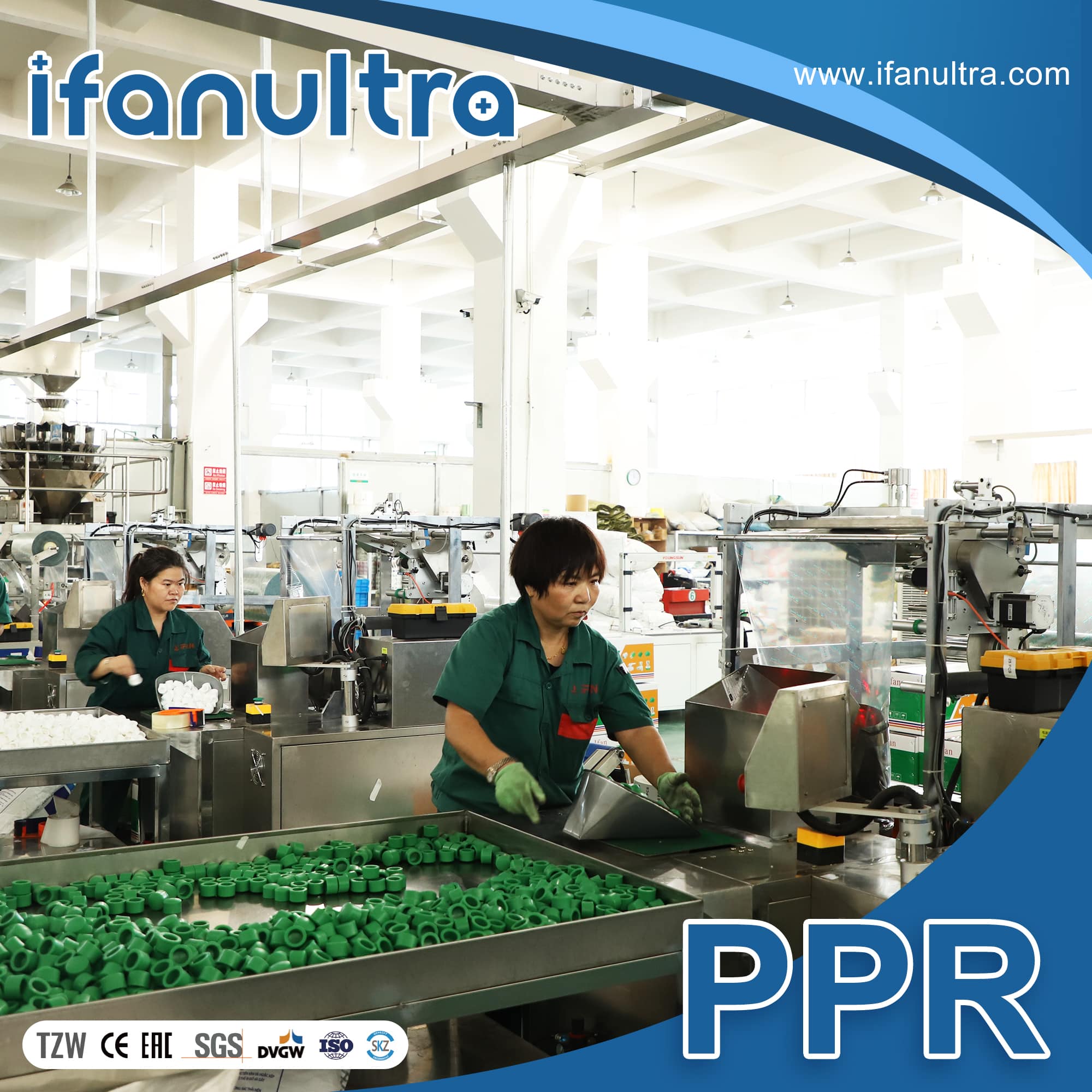 IFANULTRA packing workshop preparing PPR pipe bundles for container export