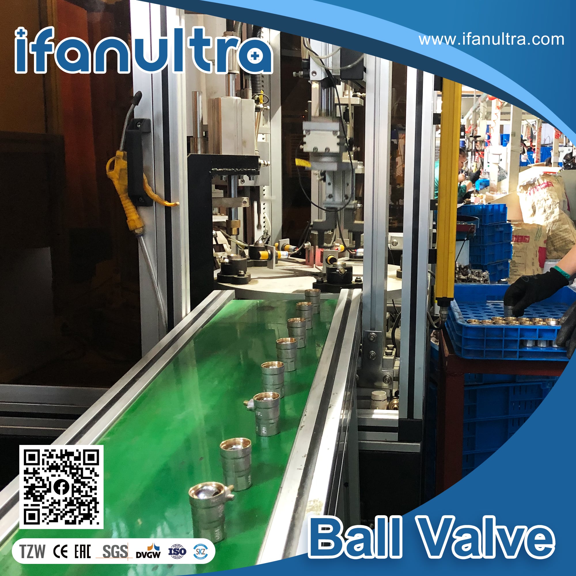 IFANULTRA production workshop where PPR fittings and valves are made from virgin polypropylene under batch quality control
