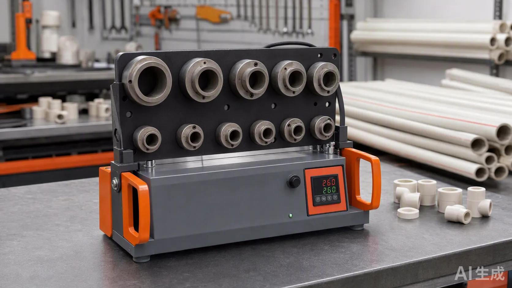 PPR welding machine with socket fusion heating plate and dies for polypropylene pipe installation