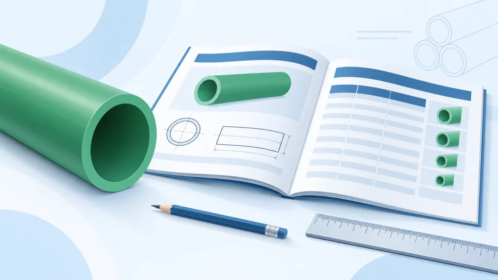 Editorial illustration of a pipe catalogue lookup, not an actual IFANULTRA measurement