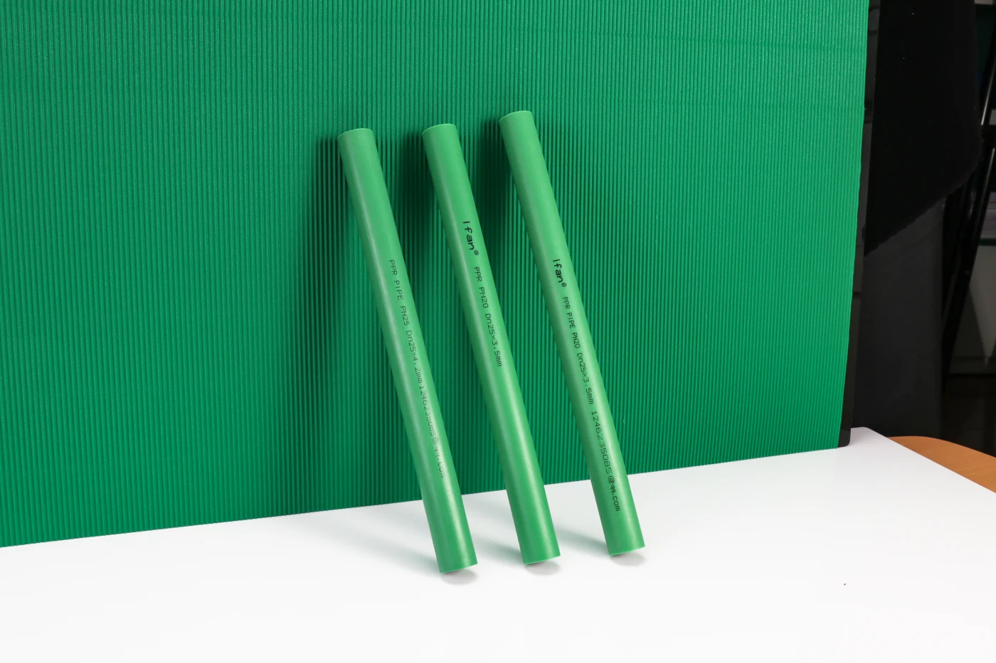 Three IFAN PP-R pipes with different visible markings